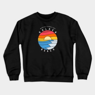 Holden Beach, NC Stained Glass Sunrise Summertime Crewneck Sweatshirt